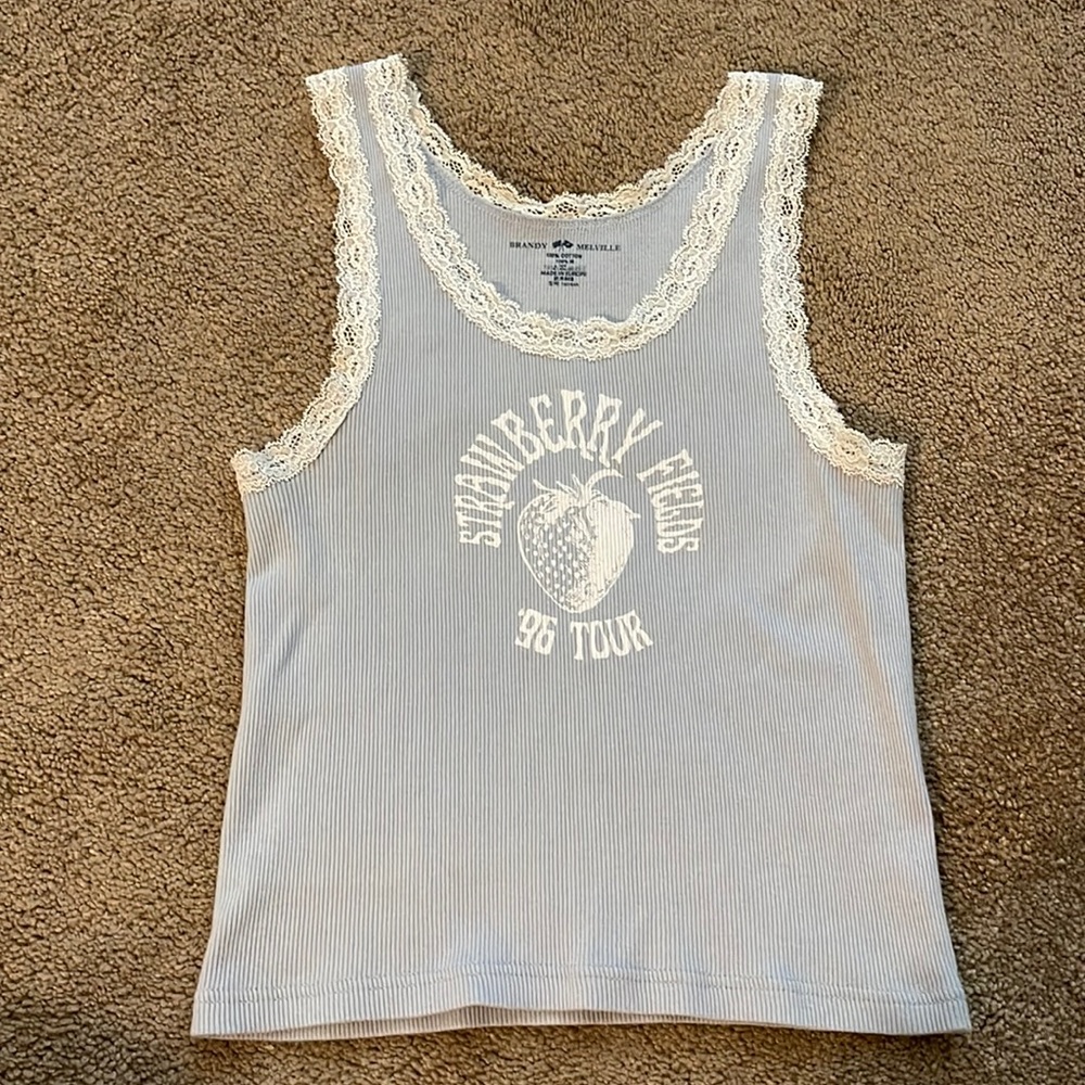 Brandy Melville Strawberry Fields Lace Tank
